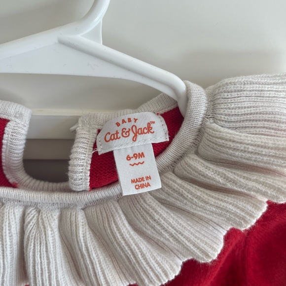 Cat & Jack 6-9m Christmas knit outfit - Picture 2 of 3